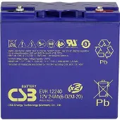 CSB EVH 12240 Loodaccu 12 V 24 Ah Loodvlies (AGM) (b x h x d) 181 x 170 x 76 mm M5-schroefaansluiting Cyclusbestendig, Onderhoudsvrij, Geringe