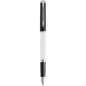 Waterman Hémisphère Vulpen | Zwarte en Witte lak met palladium-gecoate afwerkingen | roestvrijstalen fijne penpunt | met Geschenkdoos
