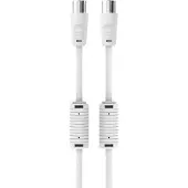 Sinox beslag PRO IEC (m) - IEC (v) coaxkabel | wit | 10 meter