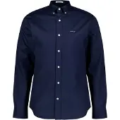 Gant Heren Pinpoint Oxford Overhemd Regular Fit Marine (3XL), Casual, Katoen, Lange mouwen, Marineblauw 3000300
