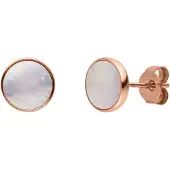Purelei Oorbellen 'White Gloss' rose-goud / parelwit