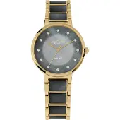 Jacques Lemans Solarhorloge Eco Power, 1-2108E Polshorloge, dameshorloge, parelmoer wijzerplaat, Swarovski-kristallen