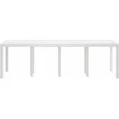 vidaXL Tuintafel, wit, 250 x 100 x 73 cm, polyrotan