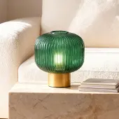LumenXL Retro tafellamp met groen glas - Inaya