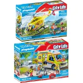 Playmobil 2-delige set Ambulance + Reddingshelikopter