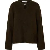Selected Trui 'SLFLULU' donkerbruin