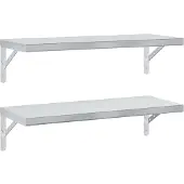 vidaXL Wandschappen 2 st 75x30 cm roestvrijstaal zilverkleurig