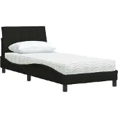 vidaXL Bed met matras "Hanko" stof zwart 90x190 cm