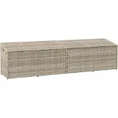 vidaXL Tuinbox 220x50x58 cm poly rattan lichtgrijs