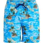 Quiksilver Zwemshorts 'Everyday Straight Volley 17' beige / azuur / lichtblauw / groen