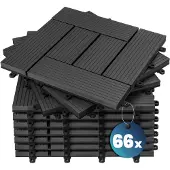 Casaria Tegels 66 stuks Mozaïek Antraciet WPC 30x30cm