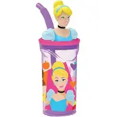 Tataway Prinsessen beker met rietje, 3D-effect, roze, modelnummer CZ11334
