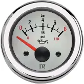 VETUS 0-8kg/cm2d Oil Pressure Gauge 52 Mm 12v Zilver