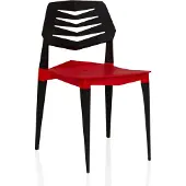 Hjh LIVING Tuinstoel / Eetkamerstoel Flecharo kunststof rood/zwart