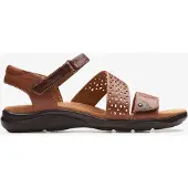 Clarks Kitly Way Tan Leer Sandalen