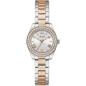 GUESS Analoog horloge 'Mini Luna' rose-goud / zwart / zilver