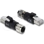 DeLOCK M12 8-pins X-gecodeerd (v) - RJ45 (m) industriële netwerkadapter | CAT6 | PVC