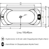 Riho Carolina Easypool 3.1 Whirlpool Inbouwbad 180x80cm - Pneumatisch - Acryl - Baden, Whirlpool Baden - 8714148615850