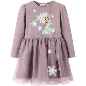 Name it Jurk 'NMFOsimi Frozen' beige / lichtblauw / lavendel / wit