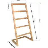 Teakea Design Handdoekrek - 50x35x110 cm - Vrijstaand met Stabiele Voet - Massief Teakhout - Luxe Badkamerrek met 5 Leggers - FSC Teak