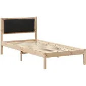 vidaXL Bedframe met hoofdeinde Zwart 100 x 200 cm Massief grenenhout