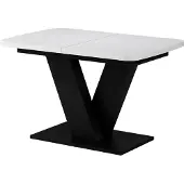 Vicco Eettafel Fenaro, Wit/Zwart, 120-160 x 80 cm uitschuifbaar