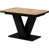 Vicco Eettafel Fenaro, Goudkleurig Eiken/Zwart, 120-160 x 80 cm uitschuifbaar
