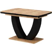 Vicco Eettafel Fenaro, Zwart/Eiken, 120-160 x 80 cm Uitschuifbaar
