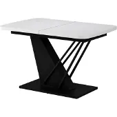 Vicco Eettafel Fenaro, Wit/Zwart, 120-160 x 80 cm 2 delen