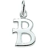 The Jewelry Collection Zilver Gerhodineerde Hanger letter B 1330000