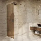 Saniclear Bronze inloopdouche brons glas 80x200cm gunmetal - verouderd ijzer