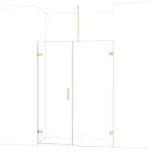 Maxaro Diamond Douchedeur | 145 cm Lichtgoud Helder glas Draaideur
