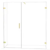 Maxaro Diamond Douchedeur | 185 cm Lichtgoud Helder glas Draaideur