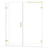 Maxaro Diamond Douchedeur | 165 cm Lichtgoud Helder glas Draaideur