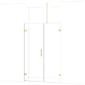 Maxaro Diamond Douchedeur | 125 cm Lichtgoud Helder glas Draaideur