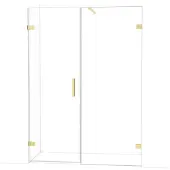 Maxaro Diamond Douchedeur | 145 cm Lichtgoud Helder glas Draaideur