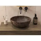 Salenzi emperador bruin waskom 40x40x15 cm diep opbouwmodel