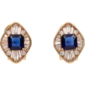 NAEMI Oorbellen navy / goud / transparant