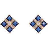 Gaya Oorbellen donkerblauw / rose-goud