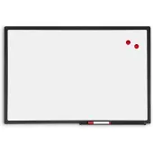 Ivol Whiteboard met zwart frame - Emaille - Magnetisch - 90x120 cm