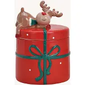 Wurm Rood blik met elanddecor van keramiek
