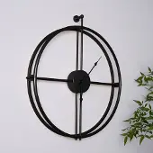 Falkenberg Luna Klok Zwart - Moderne Wandklok - 52 cm - Geluidstil