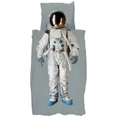 Snurk Dekbedovertrek Astronaut Grey Space-140 x 200 / 220 cm | 1-Persoons