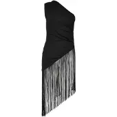 Gina Tricot  - Fringe top - Off shoulder tops - Zwart - L - Dames