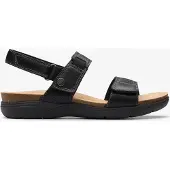 Clarks April Clover Zwarte Combi Sandalen