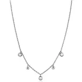 Zinzi zilveren ketting 45cm bolletjesronde witte zirkonia ZIC2192