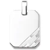 The Jewelry Collection graveerhanger poli/mat zilver gerhodineerd 1329813