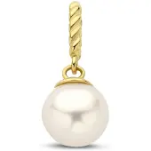 New Bling - 9NBG-0913 - 14K geelgouden Hanger – Witte Parel – Dames Hanger