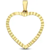 New Bling - 9NBG-0916 - 14K geelgouden Hanger – Hart Dia Cut – Dames Hanger