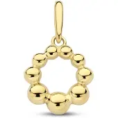 New Bling - 9NBG-0933 - 14K geelgouden hanger – O-vorm – met bolpatroon